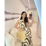 Vestido Elis Marrom/creme