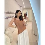 Vestido Regina Nude/branco