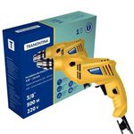 Furadeira de Impacto 500W Mandril 3/8 Tramontina com Sistema de Reversão e Botão para Travamento de Gatilho