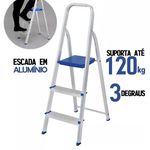 Escada Alumínio 3 Degraus Mor