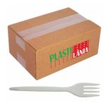 Garfo Descartável Master Branco Plastilânia - 1000 Unidades