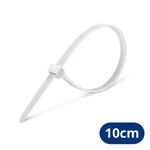 Abraçadeira Plástica Branca 10cm - 100 Unidades