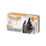 Luva Nitrílica Preta Grande Talge - 100 Unidades