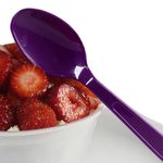 Colher Descartável Refeição Roxa Plastilânia - 50 Unidades
