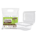 Pote Retangular Com Tampa 250ml Rioplastic - 24 Unidades