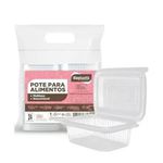 Pote Retangular Com Tampa 1000ml Rioplastic - 144 Unidades
