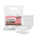 Pote Retangular com Tampa 1000ml Rioplastic - 24 unidades