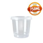 Pote Plástico Redondo Com Tampa 750ml Rioplastic - (500 Unidades)