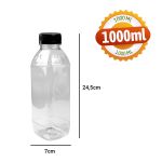 Garrafa Pet Descartável Tampa Com Lacre 1000ml (100 Unidades)