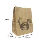 Saco De Papel Kraft Sos Impresso Gg 30x17,5x38cm Para Delivery Pluma (50 Unidades)