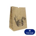 Saco De Papel Kraft Sos Impresso m 26x19x12cm Para Delivery Pluma (50 Unidades)