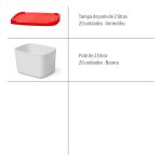 Pote Plástico Com Tampa Para Sorvete 2L Branco/vermelho Rioplastic (20 Unidades)