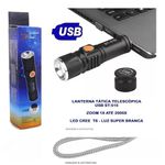 Mini Lanterna Profissional Tática Led T6 Recarregavel Usb
