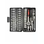 Kit Chaves Jogo Catraca Reversível Soquetes 46 Peças Maleta Preto