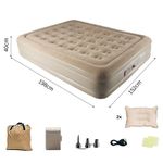 Colchão Inflável Casal Elétrico Queen Com 2 Travesseiro Bege