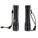 Lanterna Xhp50 portátil recarregável 3000 lumens IP65 Tática 5 modos de luz + zoom 