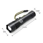 Lanterna Xhp50 portátil recarregável 3000 lumens IP65 Tática 5 modos de luz + zoom 
