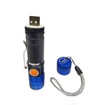 Mini Lanterna Profissional Tática Led T6 Recarregavel Usb Azul