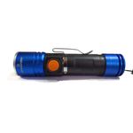 Mini Lanterna Profissional Tática Led T6 Recarregavel Usb Azul