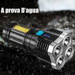 Lanterna Potente 4 Led Recarregavel Tatica Usb