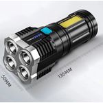 Lanterna Potente 4 Led Recarregavel Tatica Usb