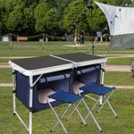 Mesa Armario com Banquetas Acampamento Dobravel 