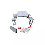 Mesa Dobrável Em Aluminio Camping Tipo Maleta Com 4 Banquetas