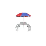 Mesa Dobrável Em Aluminio Camping Tipo Maleta Com 4 Banquetas