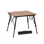 Mesa de Aluminio Dobravel Portatil 70 x 70cm Camping Madeirado