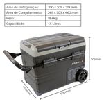 Geladeira Portatil Dandaro Trail 45lts Dual zone Quadrivolt 12/24V - 110/220W - TD45