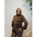 Conjunto Veludo Antonella Marrom 