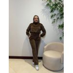 Conjunto Veludo Antonella Marrom 