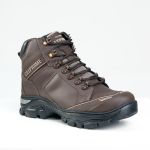 Bota Jaguar marrom couro legítimo sola borracha palmilha anatômica