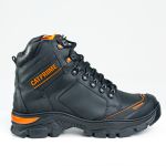 Bota Jaguar Preta/ laranja couro legítimo sola borracha.