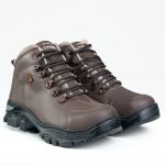 Bota Leopardo marrom legítimo sola borracha palmilha anatômica.