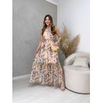 Vestido Longo Tule Bege