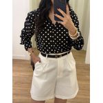 Camisa Poá Preta/Branco