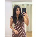 Vestido Tule Poa Marrom