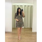 Vestido Tule Floral Verde