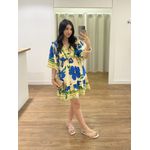 Vestido Floral Azul/Amarelo