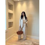 Blazer Bege Over com Lenço 