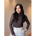 Blusa Tule duplo Marrom
