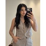 Conjunto Listrado Marrom