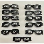 Óculos de Sol Retrô Preto Personalizado para Festas