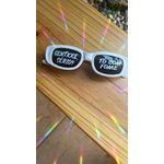 Óculos de Sol Retrô Branco Personalizado para Festas