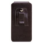 Capa Para Celular Couro Clip Cinto Premium Com Nome P 14,5x7x1,5cm Marrom