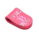 Clip Organizador Para Fone De Ouvido Couro Com Inicial Fem Pink