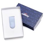 Clip Organizador Para Cabo De Dados Couro Azul Bebe