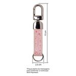 CHAVEIRO COURO NOME HOOK FEMININO ROSA BEBE