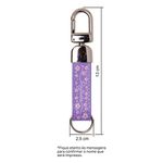 CHAVEIRO COURO NOME HOOK FEMININO LILAS